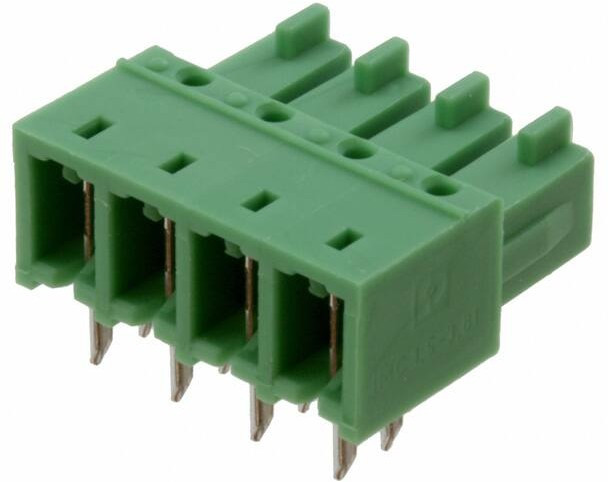 1862593, Pluggable Terminal Blocks 4 Pos 3.81mm pitch Thru Hole Invert Hdr