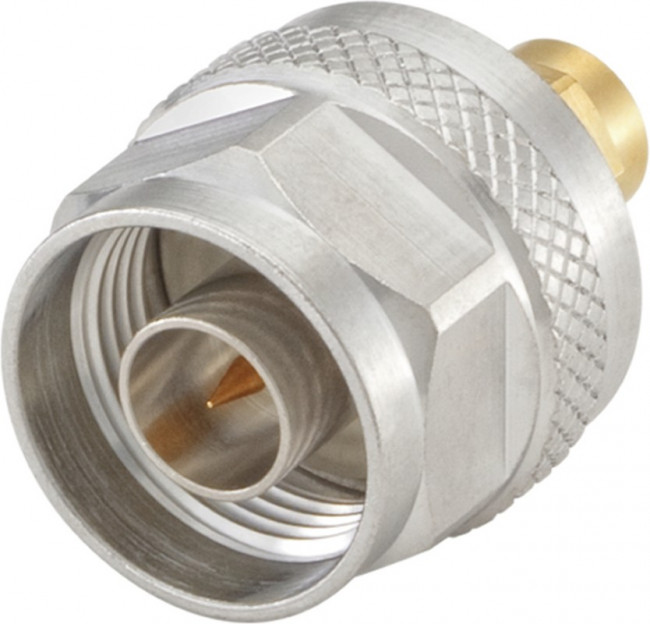 32S153-S00L5, Straight 50 RF Adapter SMA Plug to N Plug 12GHz