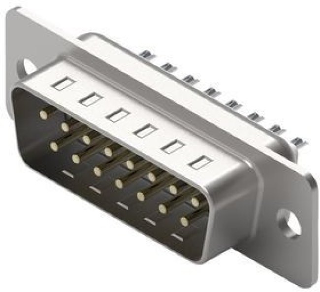 D-Sub connector, 15 pole, standard, straight, solder cup, 61801524823