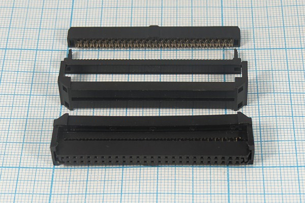 Разъем (IDC) IDC2-50 розетка, шаг P2.0x2.0, контакты 50HP, на шлейф, IDC2-50