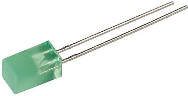 L-1553GDT, Светодиод прямоугольный зеленый 110° 5х5х9.7мм 5мКд 568нМ