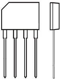 KBP10G-DIC, Диодный мост: однофазный, Urmax: 1кВ, If: 1,5А, Ifsm: 40А, V: плоские KBP10G-DIC, Диодный мост: однофазный, Urmax: 1кВ, If: 1,5А, Ifsm: 40А, V: плоские
