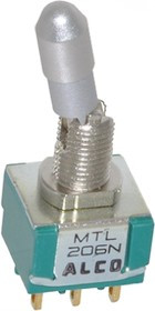 MTL206N, Toggle Switch, Panel Mount, On-(On), DPDT, Solder Terminal