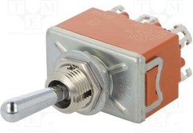T215RULCSAFJ, Переключатель: тумблер, Пол: 2, DPDT, ON-(ON), 15A/250ВAC, -25-85°C