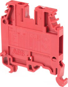 1SNA105032R1500, SNA Series Red DIN Rail Terminal Block, 4mm², Single-Level, Screw Termination