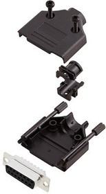 6355-0032-12, D-Sub Connector Kit, DA-15 Socket, Solder, Steel