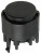KS12-P1.5-BBN-5N-S, Миниатюрная кнопка без фиксации , 2 контакта, круглая, корпус черный, кнопка черная