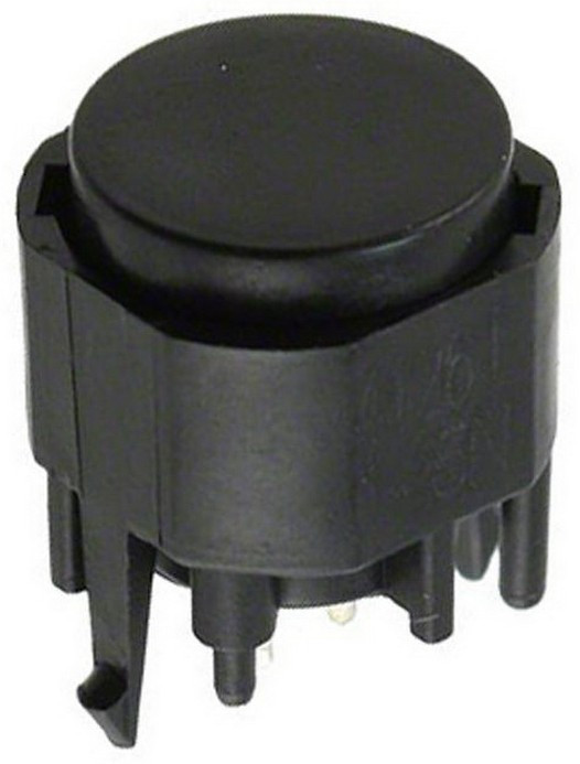 KS12-P1.5-BBN-5N-S, Миниатюрная кнопка без фиксации , 2 контакта, круглая, корпус черный, кнопка черная