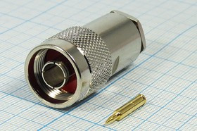 Штекер N, на кабель RG 6 прижимной, позолоченный центральный контакт; №428 шт N\RG6\\\ Штекер N, на кабель RG 6 прижимной, позолоченный центральный контакт; №428 шт N\RG6\\\