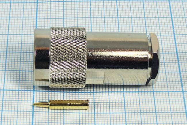 Штекер N, на кабель RG 6 прижимной, позолоченный центральный контакт; №428 шт N\RG6\\\