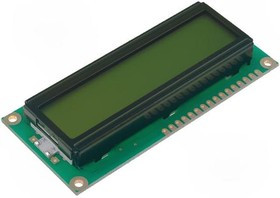 RC1602B-YHY-CSVD, Дисплей: LCD, алфавитно-цифровой, STN Positive, 16x2, LED, PIN: 16