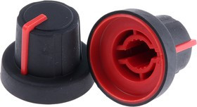 3/03/TPN130-006/237/230, 18.9mm Black Potentiometer Knob for 6mm Shaft Splined, 3/03/TPN130-006/237/230