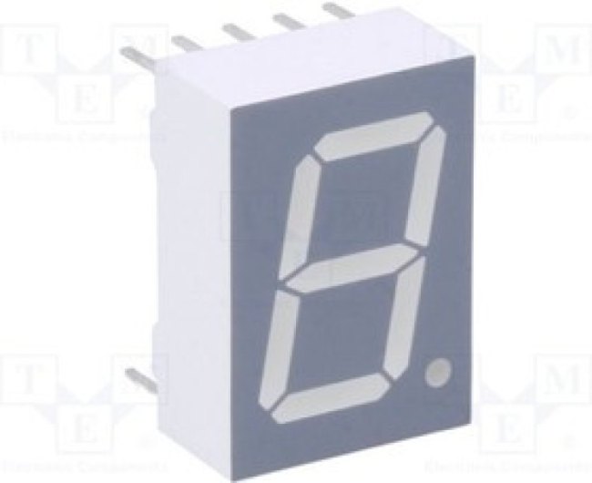 TDSG5150-N, Дисплей: LED, 7-сегментный, 13мм, 0,51", II.зн: 1, зеленый, 7-14мкд