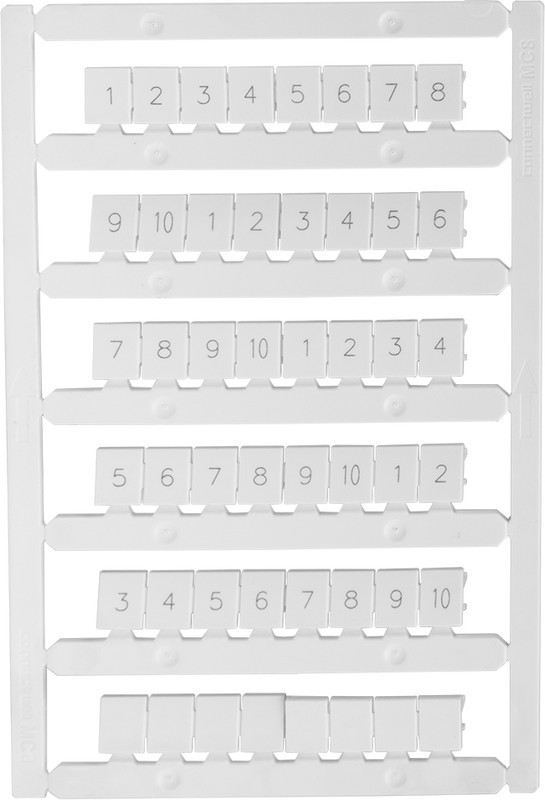 Маркировка для лазерной печати "1-10" OptiClip MC8/H/1-10 КЭАЗ 332720