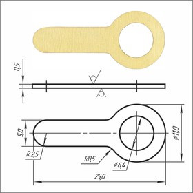 Лепесток латунный PSV 1-1-6,4-25-00