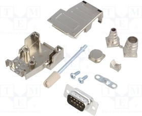 DSSK09-M-DMP-K, Разъем D-Sub; PIN: 9; вилка; "папа"; пайка; на провод; черный