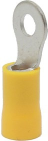ROV-406 Наконечник кольцевой изолированный с ПВХ манжетой 4.6...6.6мм2/М4/Жёлтый (НУ=100шт)