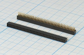 Гнездо на плату, шаг 1.27мм, двухрядное, PBL-2x40, 80 контактов, аналог PBD1,27x80; №2127 гн PBL-2x40\P1,27x1,27\ 80P\плат\[PBD1,27x80]