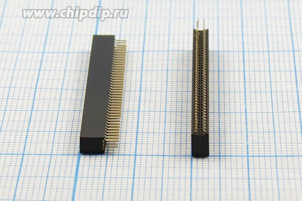 Гнездо на плату, шаг 1.27мм, двухрядное, PBL-2x40, 80 контактов, аналог PBD1,27x80; №2127 гн PBL-2x40\P1,27x1,27\ 80P\плат\[PBD1,27x80]