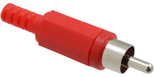 RCP-022, RCA Phono Connectors RCA plug, 1P, straight, cable mount, RD