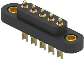 868-22-005-00-011101, Conn Pogo Pin Connector HDR 5 POS 4mm Solder Cup ST Cable Mount Tube