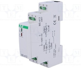 BIS-412, Реле: установочное, бистабильное, SPDT, Монтаж: DIN, 16А, -25-50°C