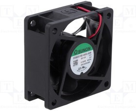 EE60251B2-A99, Вентилятор осевой, 12В DC, 60х60х25мм, 0,07А, 0,84Вт, качения, 3800об/мин, 2 провода