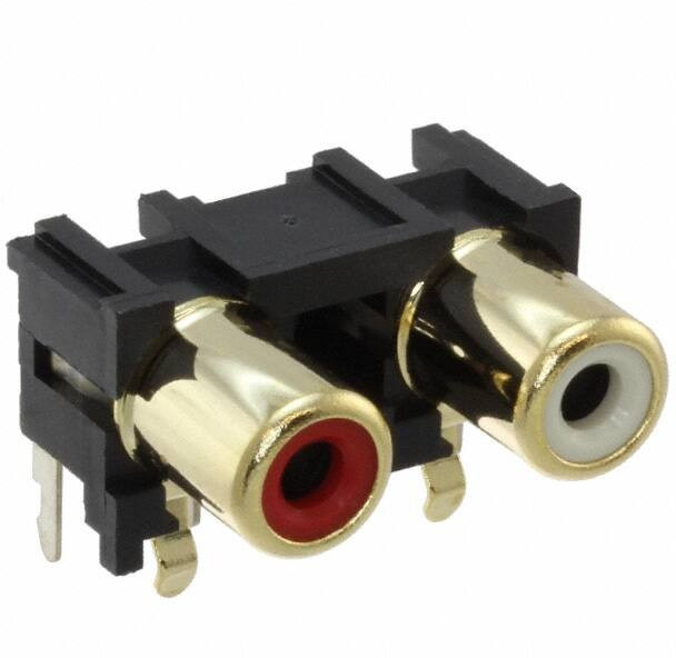 PJRAN2X1U01AUX, RCA Phono Connectors 2 POS RA PH JK R-W G