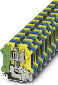 3024753, UK 6 N-PE/N Series Green/Yellow/Blue Earth Terminal Block, Single-Level, Screw Termination 3024753, UK 6 N-PE/N Series Green/Yellow/Blue Earth Terminal Block, Single-Level, Screw Termination