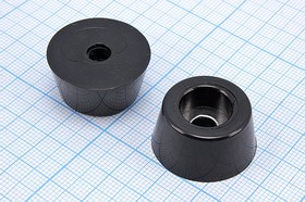 RL-SR-26x21x13, Ножка приборная коническая, армированная шайбой, ø26мм, высота 13мм; Q-15778 ножка прибор 26x13\h- 6,0/отв 6,0\резин\конус\