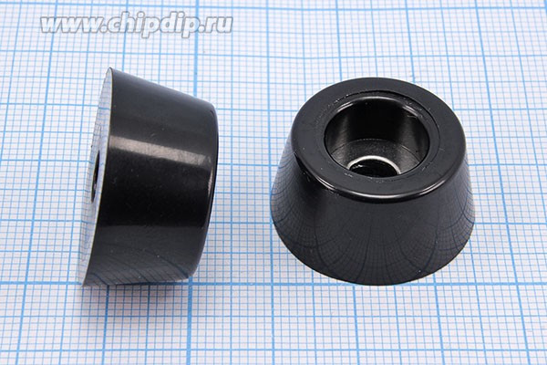 RL-SR-26x21x13, Ножка приборная коническая, армированная шайбой, ø26мм, высота 13мм; Q-15778 ножка прибор 26x13\h- 6,0/отв 6,0\резин\конус\