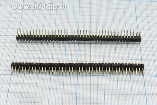Разъем PLD-2x40 вилка, шаг P2.54, контакты 80P, монтаж на плату