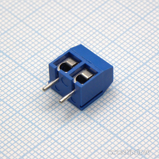 DG301-5.0-02P-12 (KLS2-301-5.00-02P-2S), Клеммник винтовой, 2-контактный, 5мм, прямой