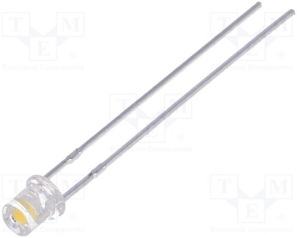 LL-304WC1X-W6-3P, LED; 3mm; white warm; 780?1300mcd; 100°; Front: flat; 2.6?3.6V