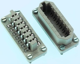 10488100, Heavy Duty Power Connector Insert, 10A, Male, STA Series, 6 Contacts 10488100, Heavy Duty Power Connector Insert, 10A, Male, STA Series, 6 Contacts