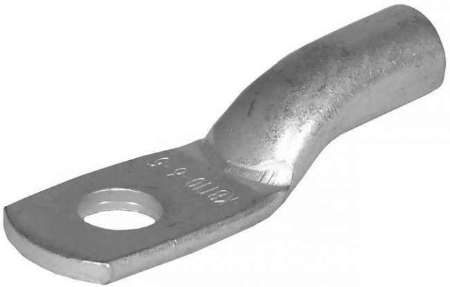 ТМЛ 10-6-5, Наконечник кабельный медный луженый по ГОСТ кольцевой М6 под опрессовку проводов сечением 10 мм2 ТМЛ 10-6-5, Наконечник кабельный медный луженый по ГОСТ кольцевой М6 под опрессовку проводов сечением 10 мм2