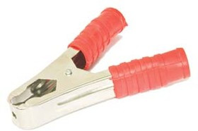 Зажим металлический с красным изолятором, размер 105x45x20мм; №2612 зажим L105x45x20\100А\ каб\обж\\мет кр\