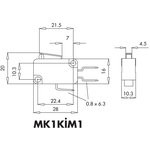 MK1KIM1, Микропереключатель 10А 250VAC с лапкой