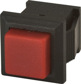 PBS-15CR, Кнопка квадратная ON-(OFF) (1A 250VAC), красная 8.8х8.8мм
