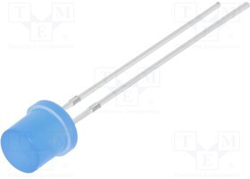 OSB5YU57E4A, LED; 5mm; blue; 150mcd; 140°; Front: flat; 2.9?3.6V; -30?85°C