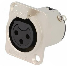 AC3FDZ-AU, Гнездо, XLR, "мама", PIN: 3, прямой, с кнопкой, пайка, позолота, 133В