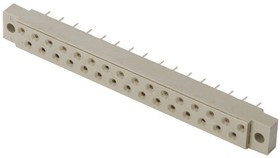 A 21-L2/SILVER, 5mm Pitch 21 Way 2 Row Straight Female DIN 41617 Connector, Solder Termination, 2A