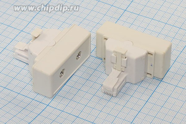 Разъем телефонный 6P4C-4Cвинт вилка, контакты 4C