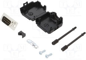 MHDPPK9-DB9P-K, Разъем D-Sub; PIN: 9; вилка; "папа"; прямой; пайка