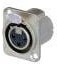 NC3FD-LX-HA, Panel Mount XLR Connector, Female, 50 V, 3 Way, Silver over Nickel Plating NC3FD-LX-HA, Panel Mount XLR Connector, Female, 50 V, 3 Way, Silver over Nickel Plating