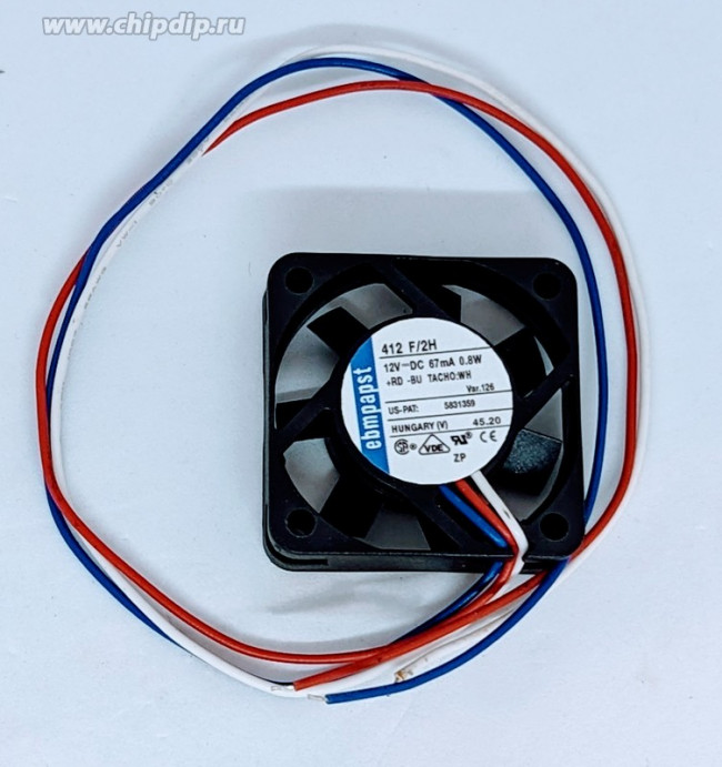 412F/2H, DC Fans Tubeaxial Fan, 40x40x10mm, 12VDC, 5.3CFM, Speed Signal/Open Collector Output