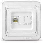 Розетка компьютерная 1-м СП Валери бел. UNIVersal В0035