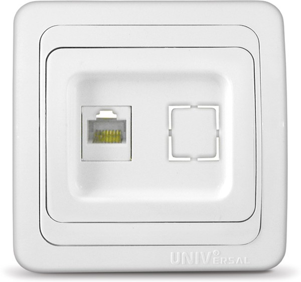 Розетка компьютерная 1-м СП Валери бел. UNIVersal В0035