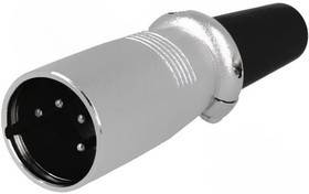 XLR-4W, Вилка, XLR, "папа", PIN 4, прямой, на провод
