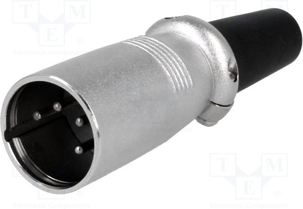 XLR-4W, Вилка, XLR, "папа", PIN 4, прямой, на провод XLR-4W, Вилка, XLR, "папа", PIN 4, прямой, на провод
